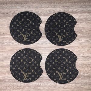 LV Louis Vuitton black car coaster 4pack new